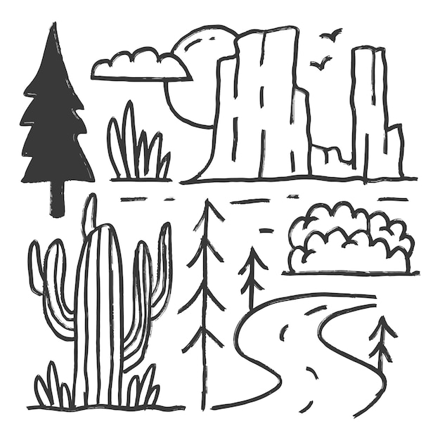 Desert doodle cartoon illustration design