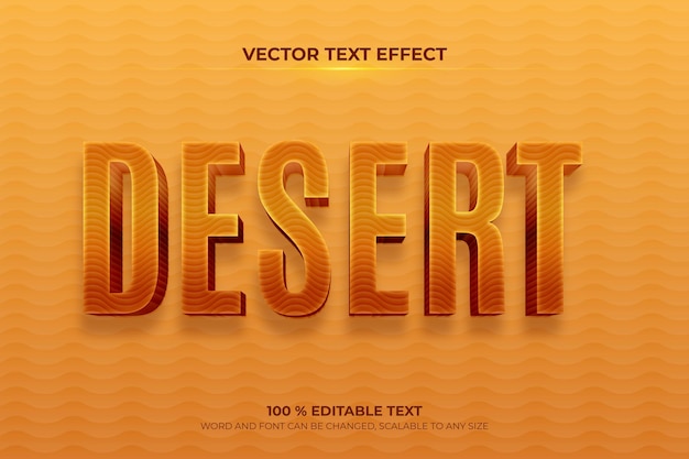 Desert editable 3d text effect with sand backround style