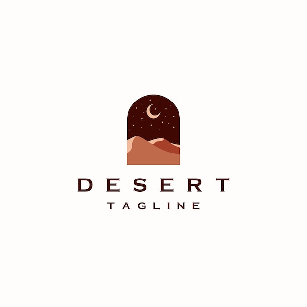 Desert logo icon design template flat vector