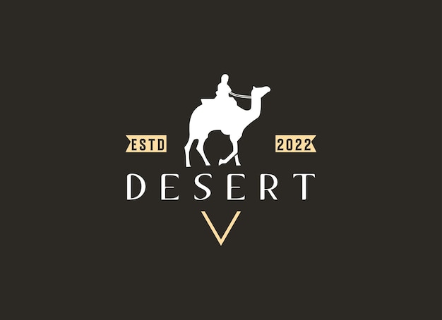 A desert logo with a camel and the words est. 2022.