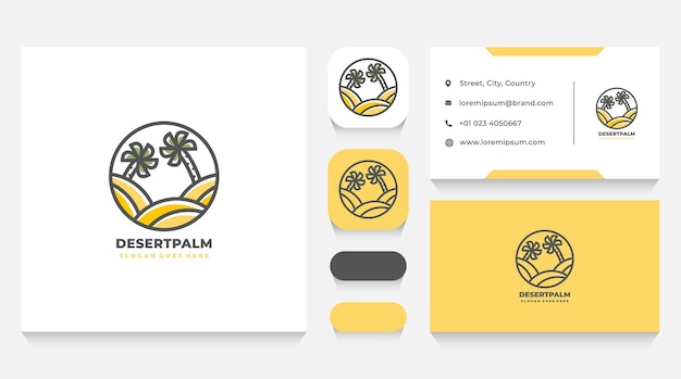 Desert and Palms Logo Template and Business Card