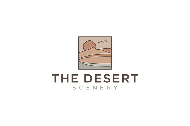 Desert sand dunes logo design nature outdoor icon symbol