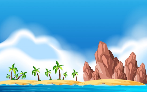 Vector a deserted island landscape