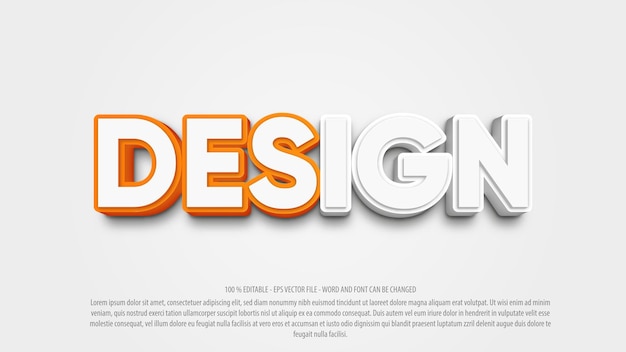 Design 3d modern style editable text effect