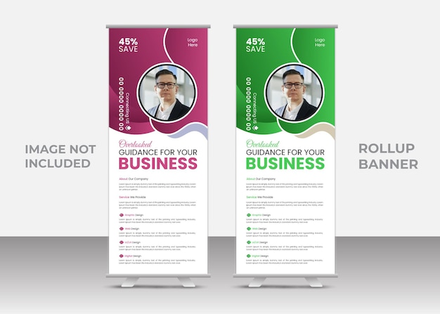 Design of an abstract rollup banner for business Professional modern rollup banner design