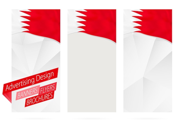 Design of banners flyers brochures with flag of Bahrain