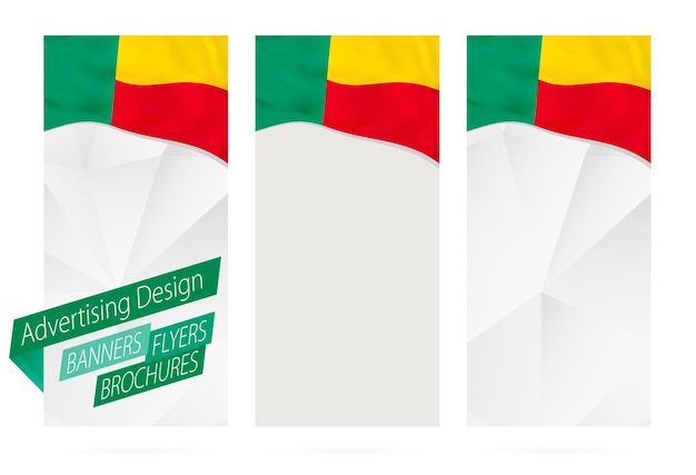 Design of banners flyers brochures with flag of Benin