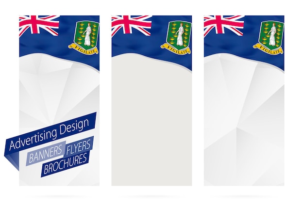 Design of banners flyers brochures with flag of British Virgin Islands