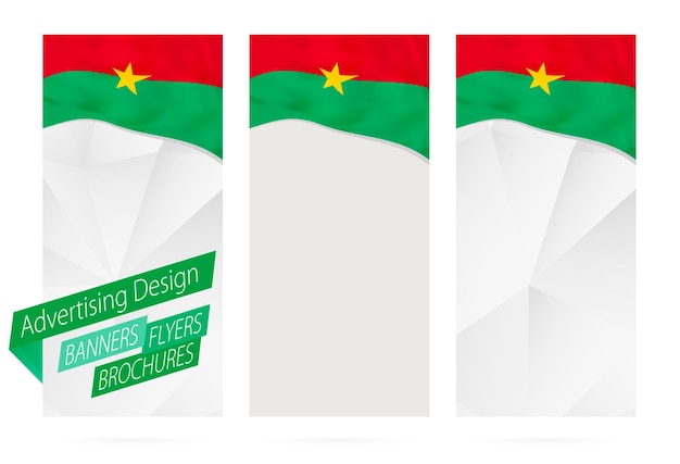 Design of banners flyers brochures with flag of Burkina Faso