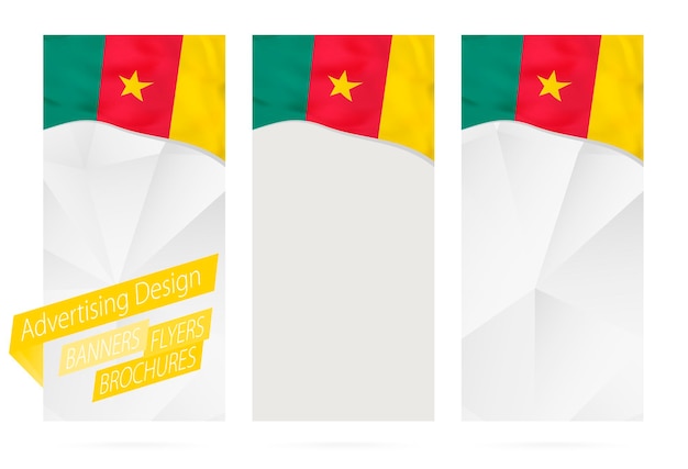 Design of banners flyers brochures with flag of Cameroon