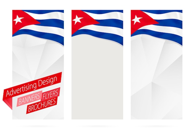 Design of banners flyers brochures with flag of Cuba