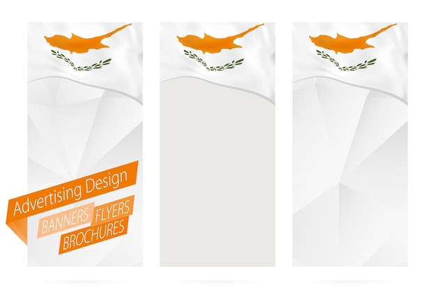 Design of banners flyers brochures with flag of Cyprus