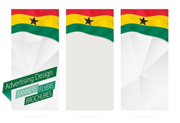 Design of banners flyers brochures with flag of Ghana