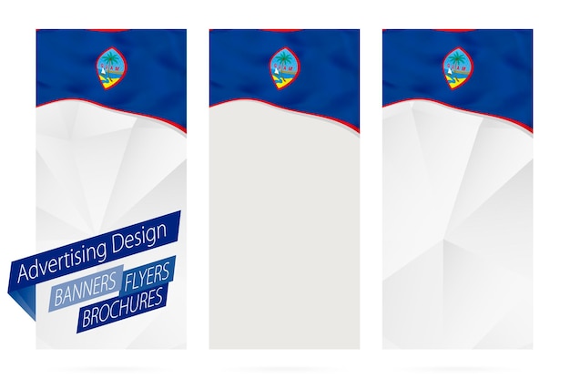 Design of banners flyers brochures with flag of Guam