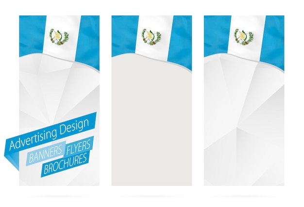 Design of banners flyers brochures with flag of Guatemala