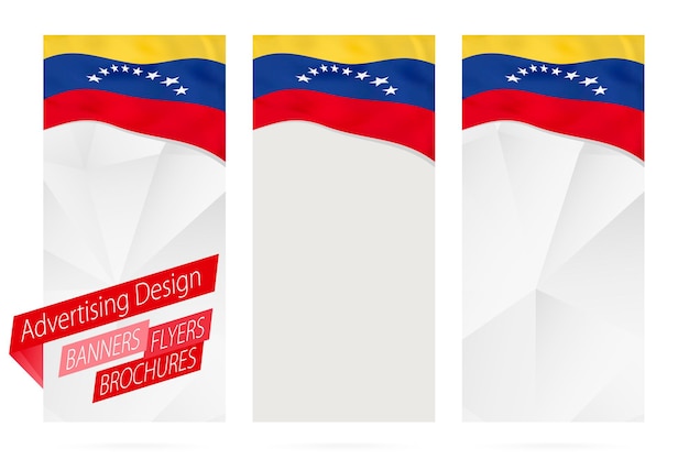 Design of banners flyers brochures with flag of Venezuela