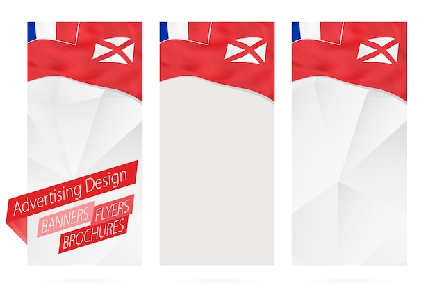 Design of banners flyers brochures with flag of Wallis and Futuna