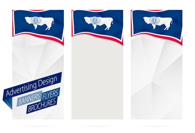 Design of banners flyers brochures with Wyoming State Flag