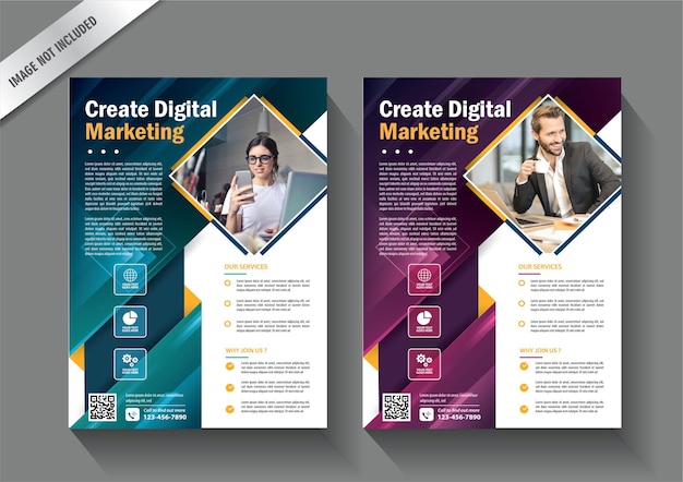 design brochure flyer business template with modern idea