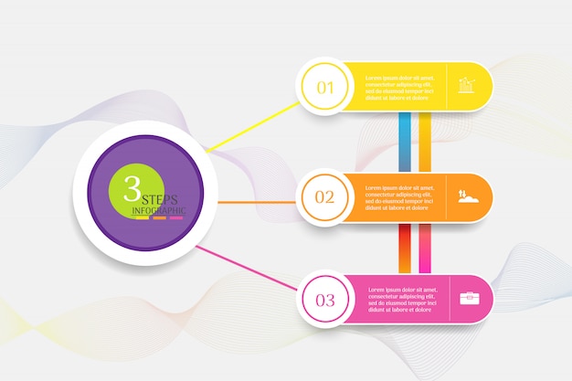 Design Business template 3 options or steps infographic chart element.