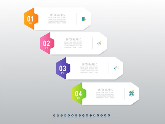 Design Business template four step infographic chart element.