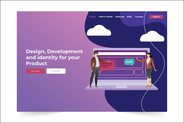 Design Development Landing Page Template Premium Vector