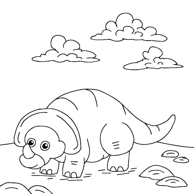 design dinosaur character coloring page for kid