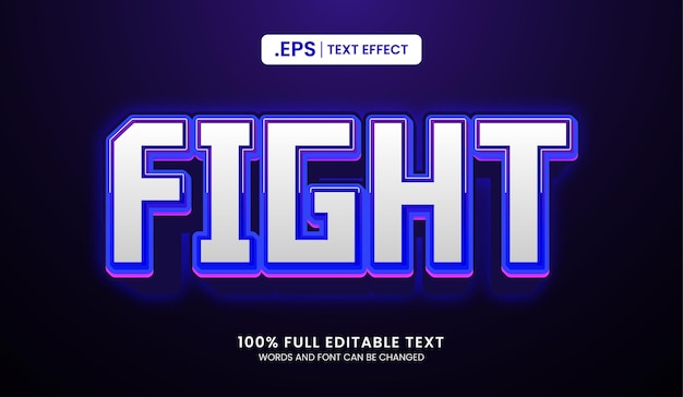 Design editable text effect fight text vector illustration