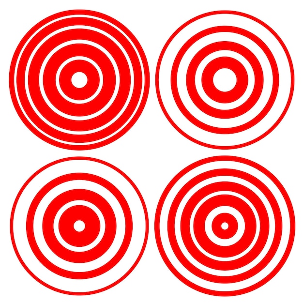 Design element Isolated icon vector red ring Target Circle symbol Successful shoot Vector illustration EPS10 for presentation Concentric Flat Trendy logo on White background for Darts target aim