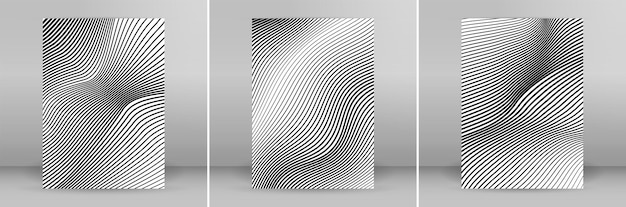 Design elements Curved sharp corners many streak Abstract vertical broken stripes on white background isolated Creative band art Vector illustration EPS 10 Black lines created using Blend Tool