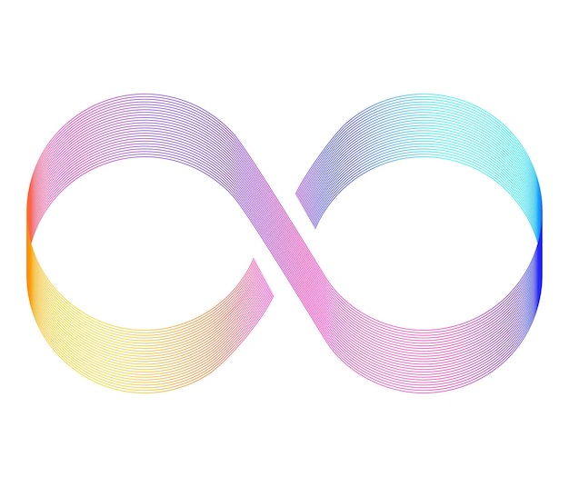 Design elements Infinity sign color spectrum Rainbow gradient in the shape of the infinity symbol Eight sign colorful gradient Vector illustration EPS 10 digital for promotion new product