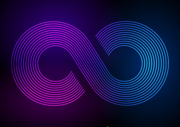 Design elements Infinity sign color spectrum Rainbow gradient in the shape of the infinity symbol Eight sign colorful gradient Vector illustration EPS 10 digital for promotion new product