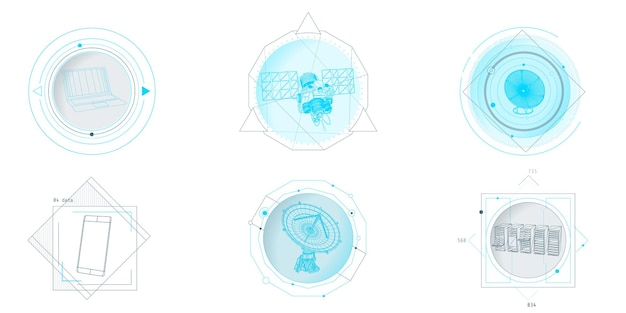 Design elements for infographic of data communication