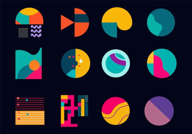 Design Elements Minimalist Bold Engaging Adaptable Creative Vector Collection Vibrant Colors