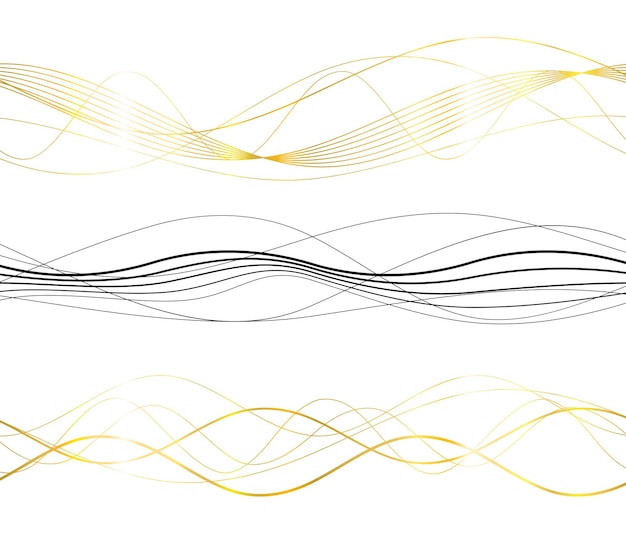 Design elements Wave of many gray lines Abstract wavy stripes on white background isolated Creative line art Vector illustration EPS 10 Colourful shiny waves with lines created using Blend Tool