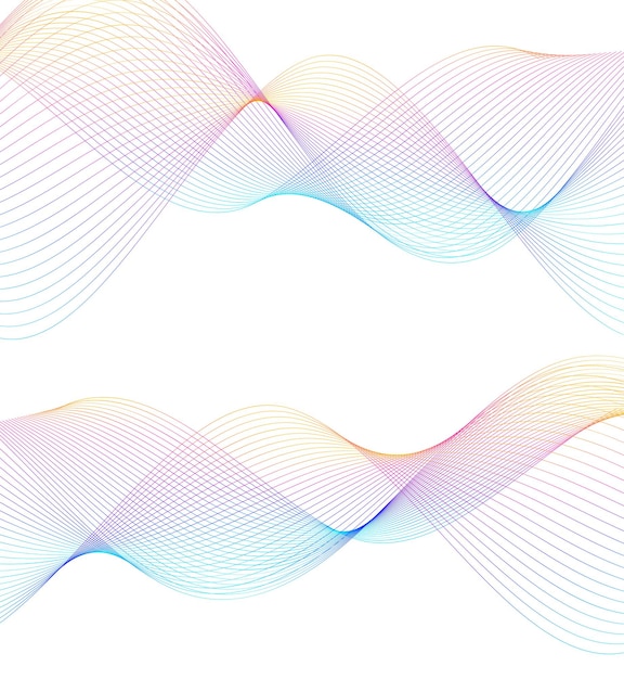 Design elements Wave of many gray lines Abstract wavy stripes on white background isolated Creative line art Vector illustration EPS 10 Colourful shiny waves with lines created using Blend Tool