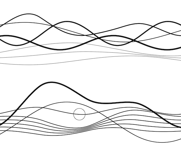 Design elements Wave of many gray lines Abstract wavy stripes on white background isolated Creative line art Vector illustration EPS 10 Colourful shiny waves with lines created using Blend Tool