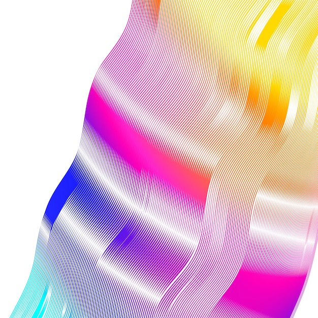 Design elements Wave of many lines Abstract vertical wavy stripes on white background isolated Creative line art Vector illustration EPS 10 Colourful waves with lines created using Blend Tool