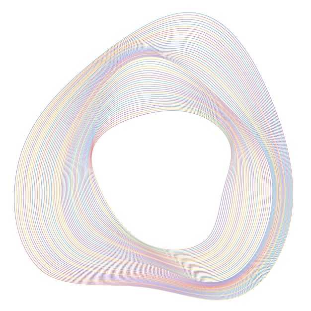 Design elements Wave of many purple lines circle ring Abstract vertical wavy stripes on white background isolated Vector illustration EPS 10 Colourful waves with lines created using Blend Tool