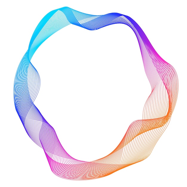 Design elements Wave of many purple lines circle ring Abstract vertical wavy stripes on white background isolated Vector illustration EPS 10 Colourful waves with lines created using Blend Tool