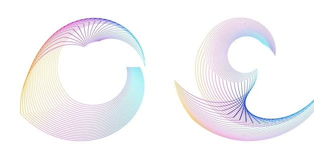 Design elements Wave of many purple lines circle ring Abstract vertical wavy stripes on white background isolated Vector illustration EPS 10 Colourful waves with lines created using Blend Tool