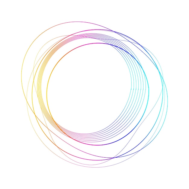 Design elements Wave of many purple lines circle ring Abstract vertical wavy stripes on white background isolated