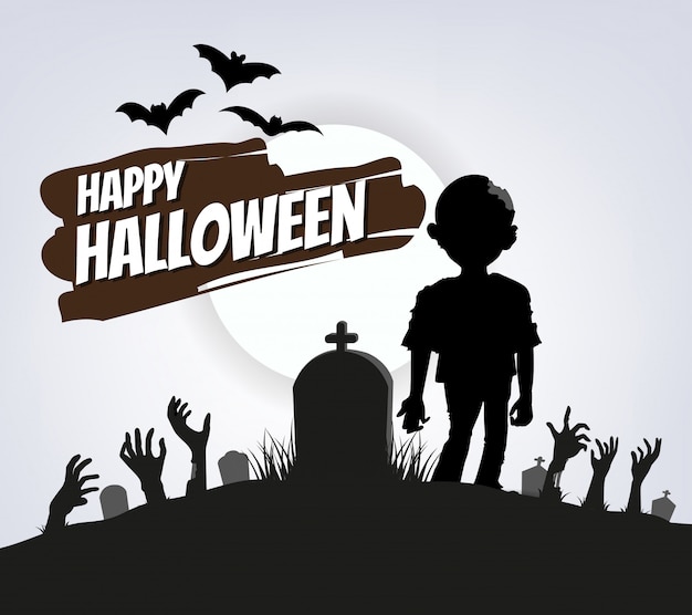 Design of Happy Halloween text for halloween day