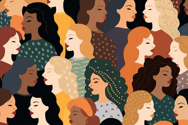 Design Illustration Of Women From Different Ethnicities