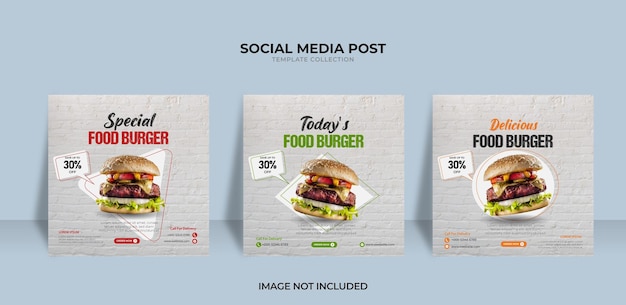 Design instagram post menu food banner template