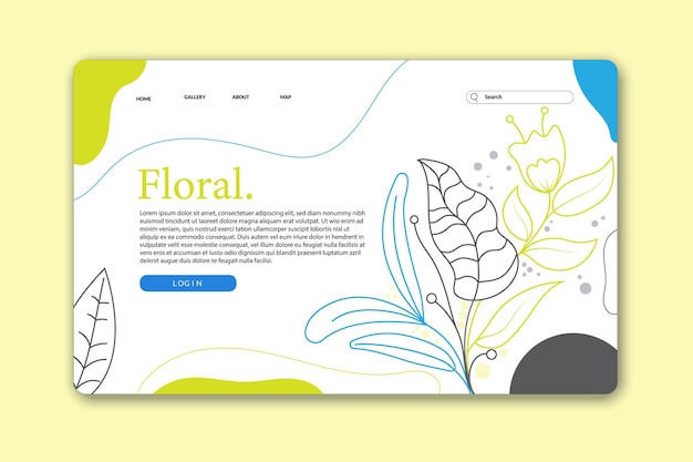 Vector design landing page or web page design nature flowers templates for beauty spa wellness