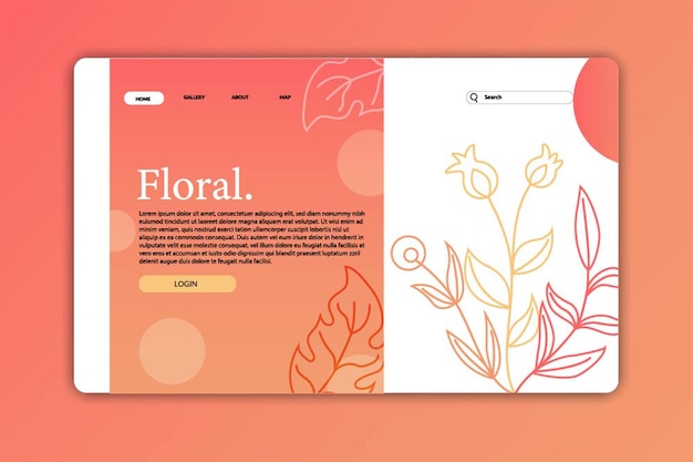 Design landing page or web page design nature flowers templates for beauty spa wellness