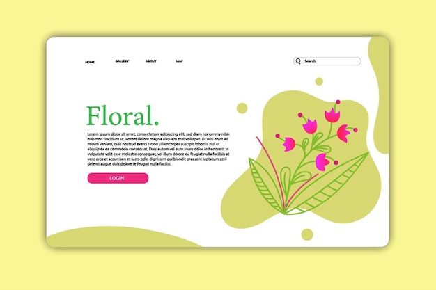 Design landing page or web page design nature flowers templates for beauty spa wellness