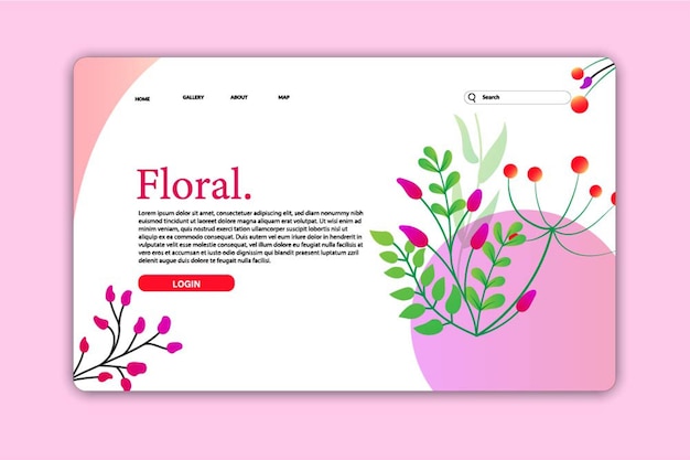 Design landing page or web page design nature flowers templates for beauty spa wellness