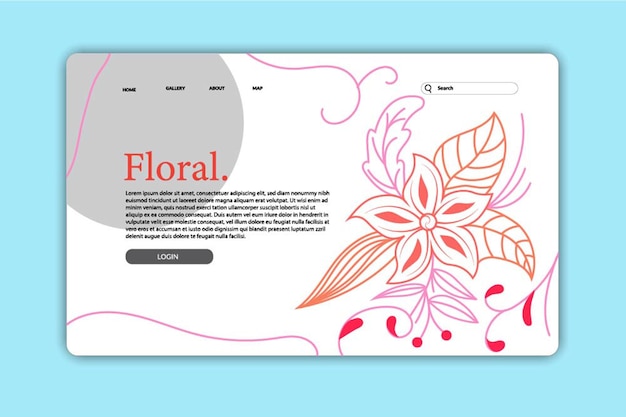 Design landing page or web page design nature flowers templates for beauty spa wellness